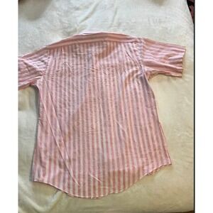 Men's Vintage Pink & White Striped Michael Richards Shirt Size M